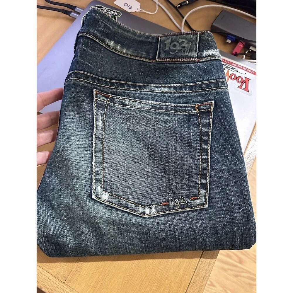 1921 Women's Distressed 29/32 Denim Blue Jeans - Picture 6 of 13